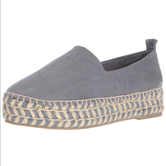 Blue Espadrille Chunky Flatform Slip On Loafers - Picture 9 of 12